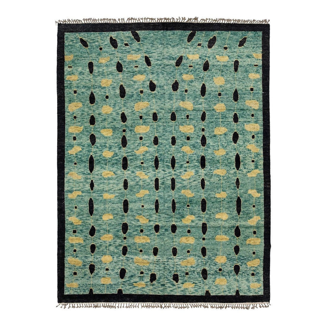 10'2 x 13'6 Wool Moroccan Style Abstract Teal Rug (1 of 10)