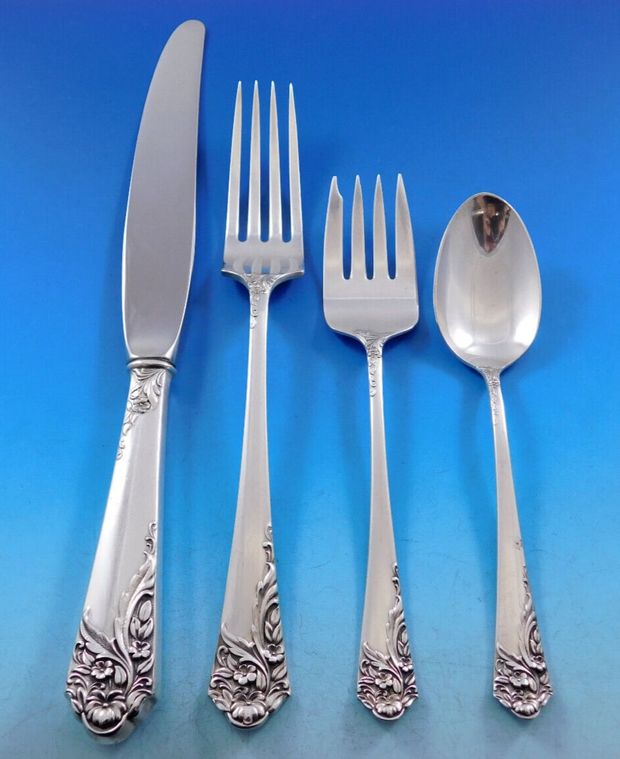 Amston Silver Ecstasy 4-Piece Sterling Silver Place Setting: Amston Silver Ecstasy 4-Piece Sterling Silver Place Setting Enhance your dining experience with this exquisite 4-piece place setting from the Ecstasy pattern by Amston Silver. Crafted from high-qualit