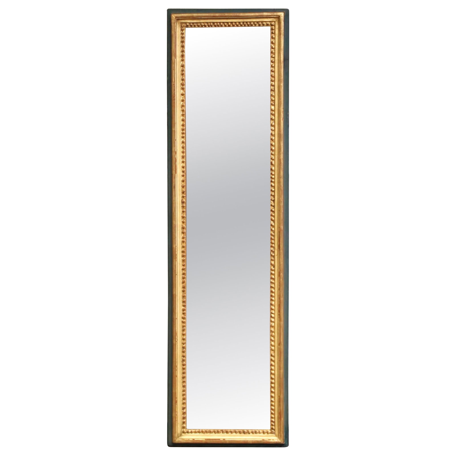 19th Century French Louis XVI Giltwood Wall Mirror Circa 1870 with Beaded Trim (1 of 7)