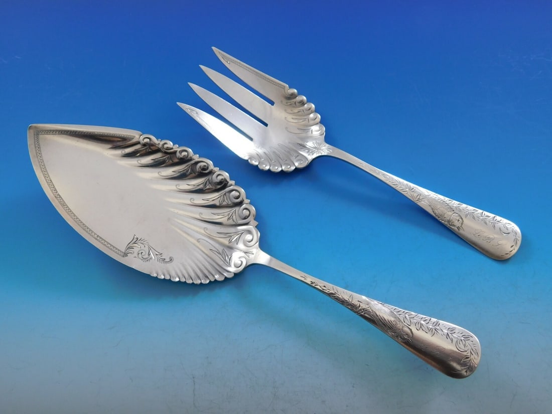 Gorham Nightingale Sterling Silver Fish Serving Set 2-Piece (1 of 5)