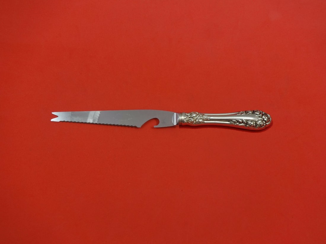 Wallace Rose Sterling Silver Custom Bar Knife 9 1/8": Wallace Rose Sterling Silver Custom Bar Knife 9 1/8" Introducing the Rose by Wallace Sterling Silver Bar Knife, a stunning piece crafted from sterling silver with a hollow handle complemented by a sta