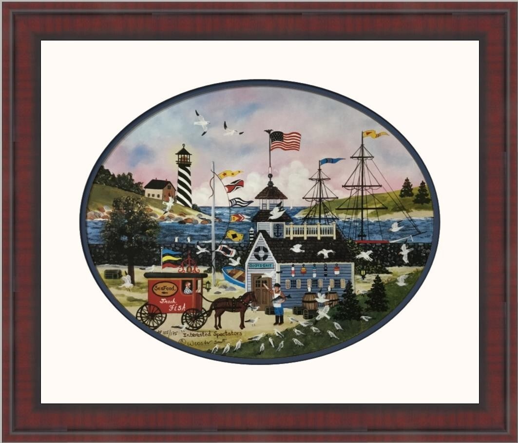 Jane Wooster Scott AP Limited Edition Signed Print Interested Spectators Custom Framed (1 of 2)