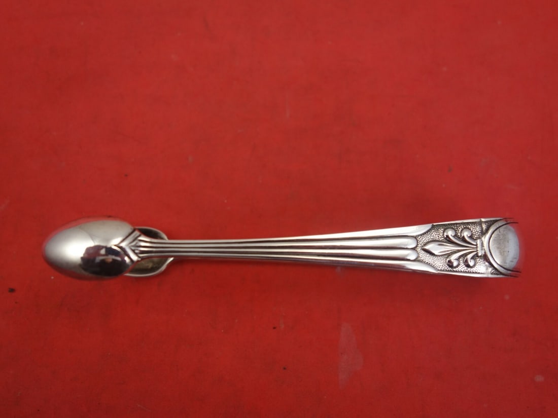 1879 WBJ Barnard English Sterling Silver Sugar Tongs 4.5 Vintage: 1879 WBJ Barnard English Sterling Silver Sugar Tongs 4.5 Vintage This exquisite vintage sugar tong, crafted in 1879, is made from high-quality English sterling silver. Measuring 4 1/2 inches in length