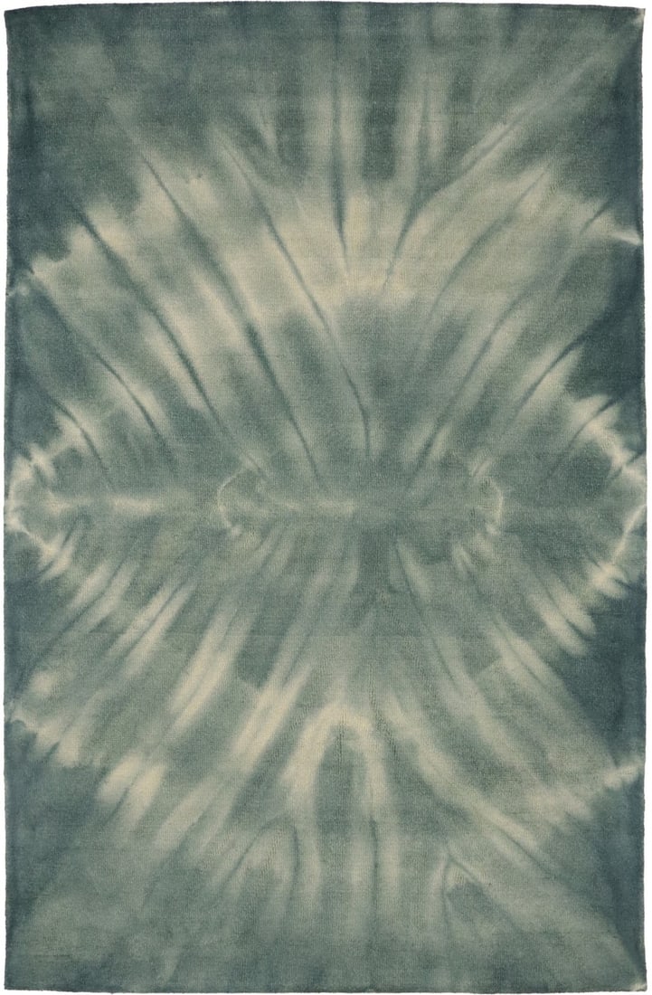 5x8 Wool Hand-Tufted Hunter Green Modern Tie-Dye Area Rug: 5x8 Wool Hand-Tufted Hunter Green Modern Tie-Dye Area Rug This modern area rug features a hand-tufted construction with a hunter green tie-dye geometric design. Crafted from wool, it offers a high pil