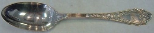 Wood & Hughes Murillo Sterling Silver Serving Spoon Monogrammed 8 3/8" (1 of 2)