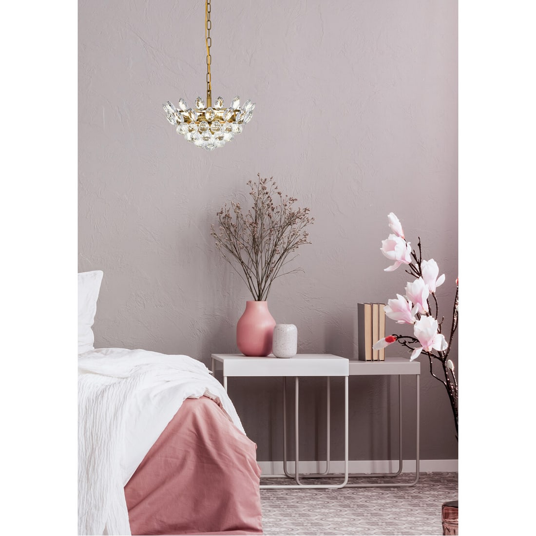Emilia brass crystal 3-light pendant chandelier (1 of 9)