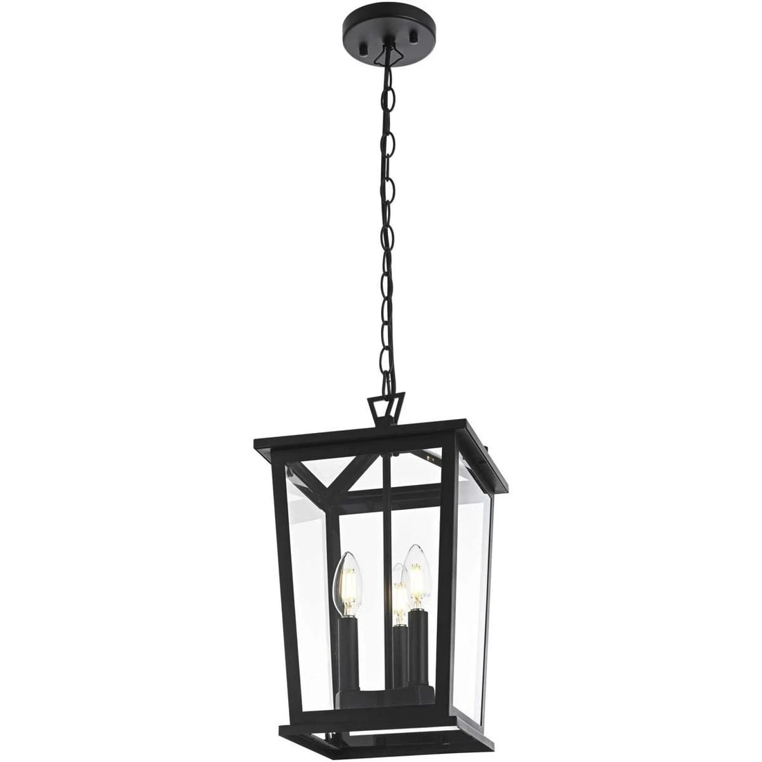 Cayman 3 Light Outdoor Pendant Black Glass Iron (1 of 9)