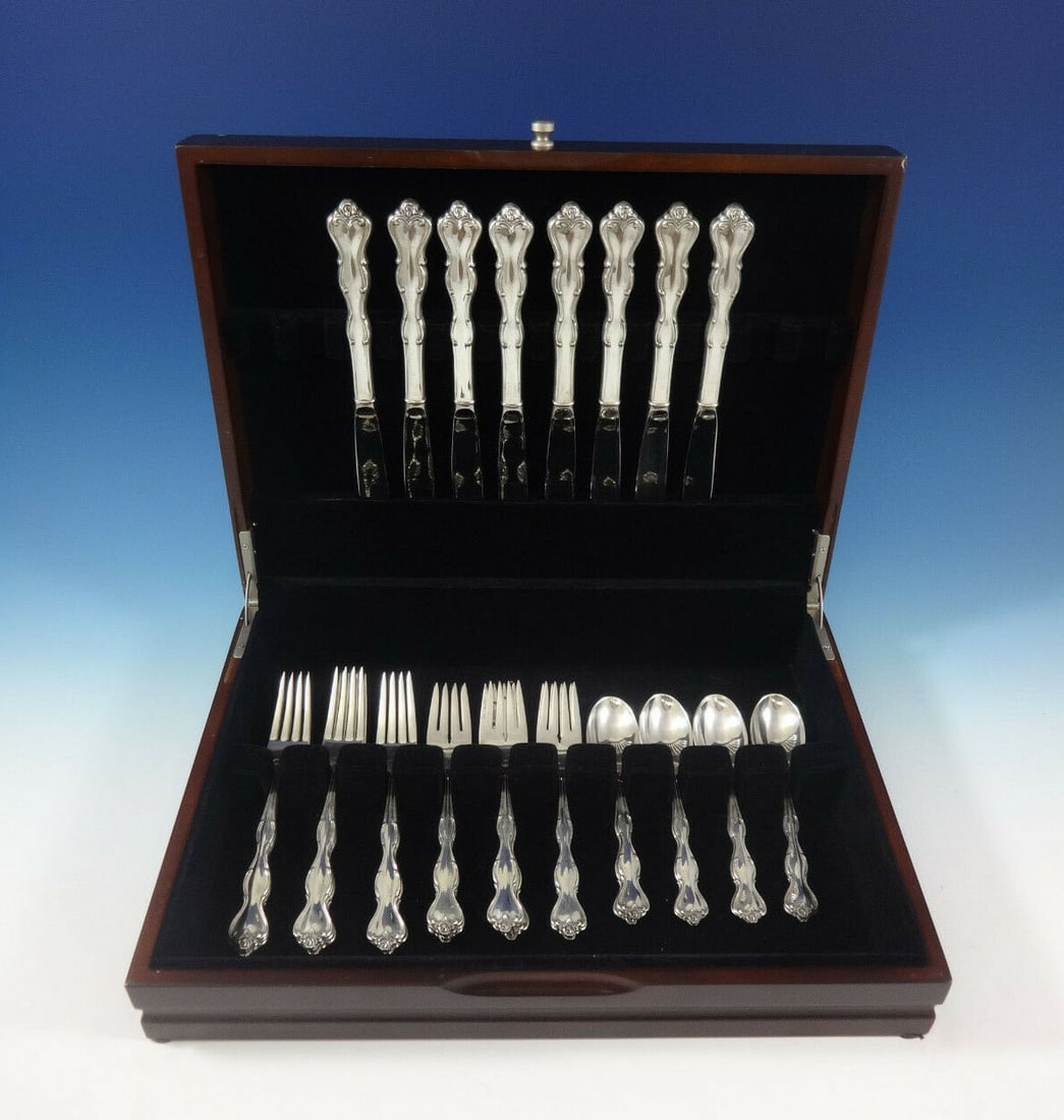 32 Piece Sterling Silver Flatware Set International Mademoiselle Service for 8 (1 of 7)