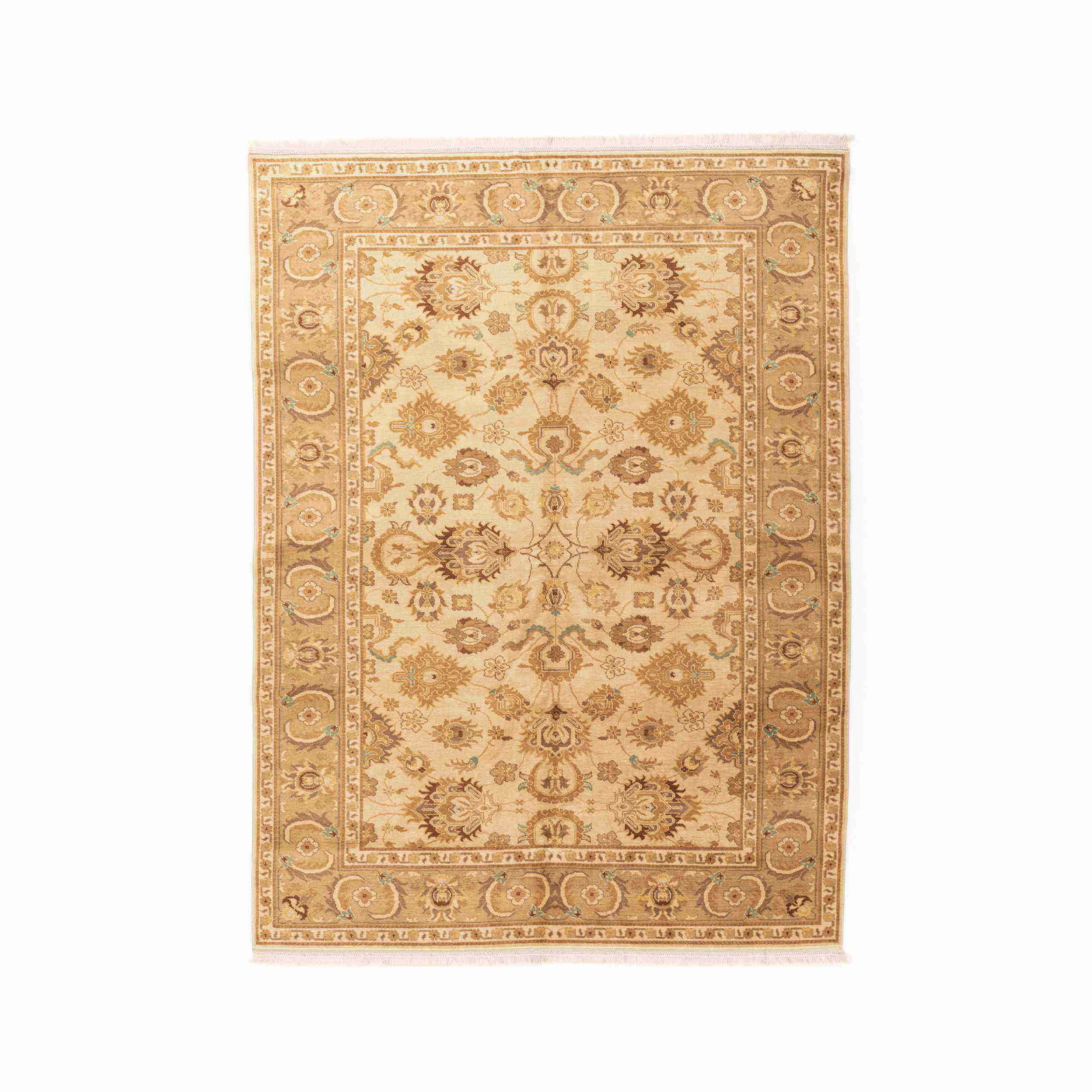 Authentic Handmade Usak Wool Carpet 79.1 x 105.9 Floral Design: Authentic Handmade Usak Wool Carpet 79.1 x 105.9 Floral Design This authentic handmade Usak carpet showcases exquisite craftsmanship with its wool on wool construction. Originating from Usak, Turkey, 