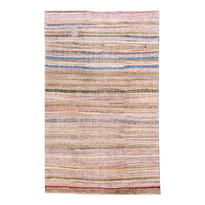 Vintage Kilim Hand-Knotted Beige Wool Rug 6'4 x 11' Geometric Design: Vintage Kilim Hand-Knotted Beige Wool Rug 6'4 x 11' Geometric Design Introducing a stunning vintage Kilim rug, expertly hand-knotted from high-quality wool. This beautiful piece features a beige field