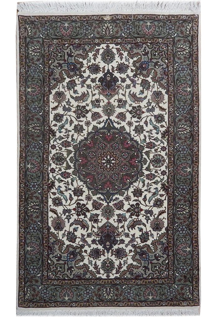 Persian Tabriz Rug 3 x 4'10 Wool Silk Hand-Knotted 400 KPSI (1 of 7)