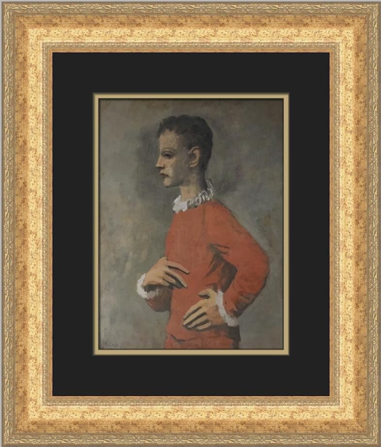 Pablo Picasso Saltimbanque Profile Custom Framed Art Print 1992: Pablo Picasso Saltimbanque Profile Custom Framed Art Print 1992 This stunning custom framed print features Pablo Picasso's renowned artwork titled "Saltimbanque Profile." Measuring 19 inches in