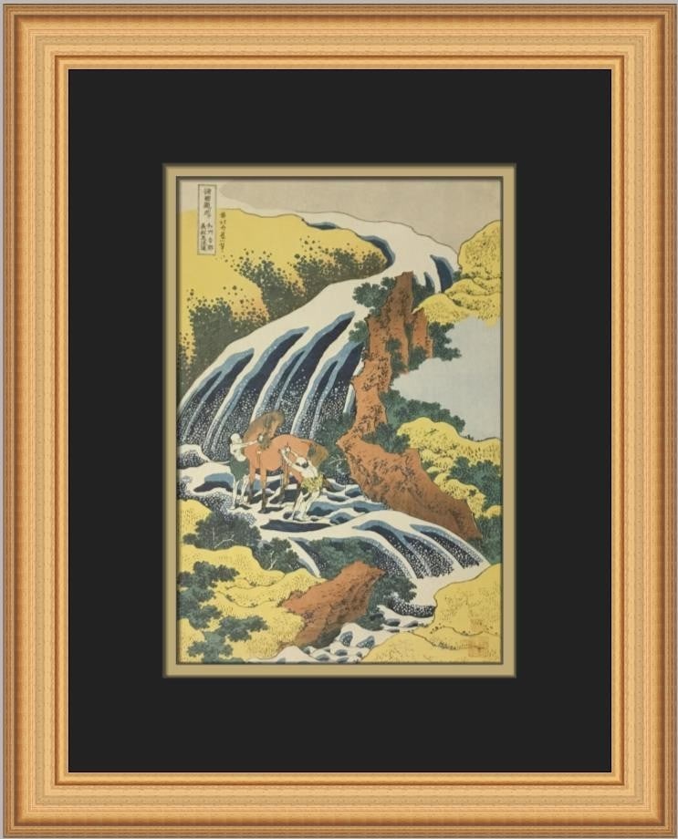 Custom Framed Hokusai Open Edition Print In The Horse-Washing Waterfall (1 of 2)