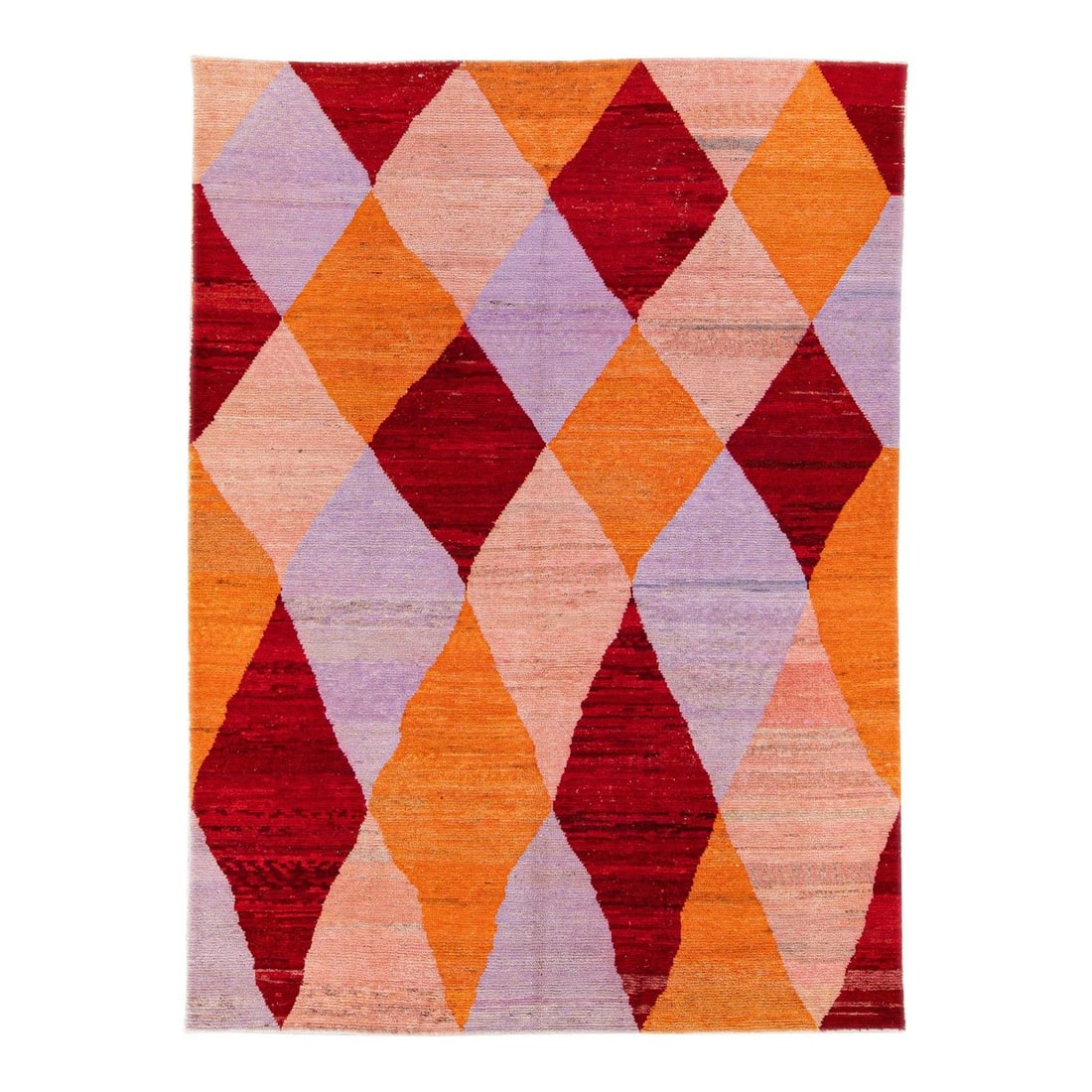 Modern Turkish Geometric Diamond Pattern Wool Rug 8'6 x 11'7: Modern Turkish Geometric Diamond Pattern Wool Rug 8'6 x 11'7 Elevate your space with this beautiful modern Turkish wool rug featuring a vibrant multicolor geometric diamond pattern. The rich hues of o