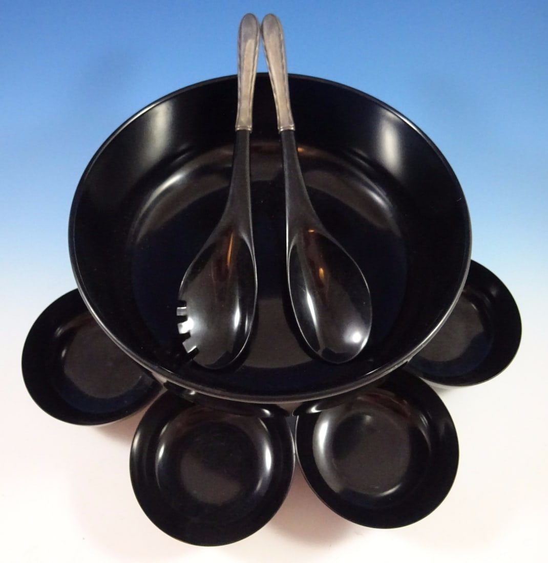 Towle Sterling Silver Flutes 7pc Salad Bowl Set by Earl Pardon (1 of 4)