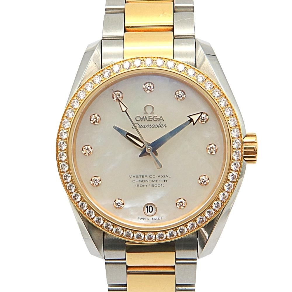 OMEGA 231.25.39.21.55.002 Seamaster Aqua Terra Diamond K18 SS Watch: OMEGA 231.25.39.21.55.002 Seamaster Aqua Terra Diamond K18 SS Watch This OMEGA Seamaster Aqua Terra Co-Axial wristwatch is a pre-owned unisex model made in Switzerland. It features an automatic moveme