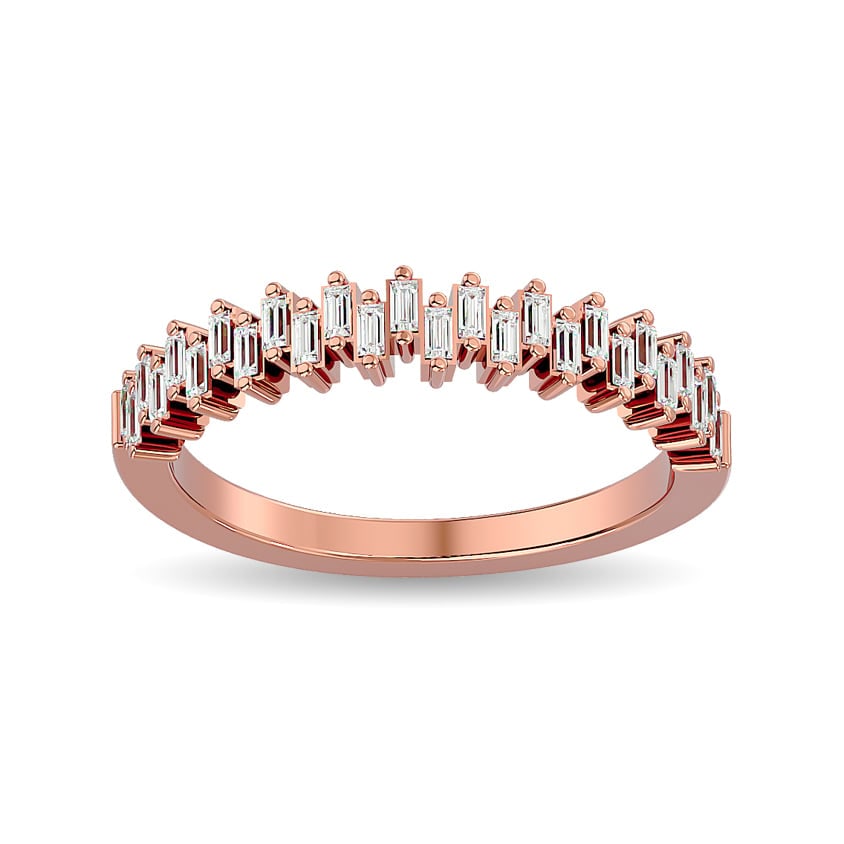 Diamond Ladies Band 1/4 Ct.tw in 14K Rose Gold: Diamond Ladies Band 1/4 Ct.tw in 14K Rose Gold 14k Rose Gold Stone Color: Gh Stone Clarity: I1 Each ring is presented in standard size 6.5. Complimentary resizing is available between sizes 510 (in 1/