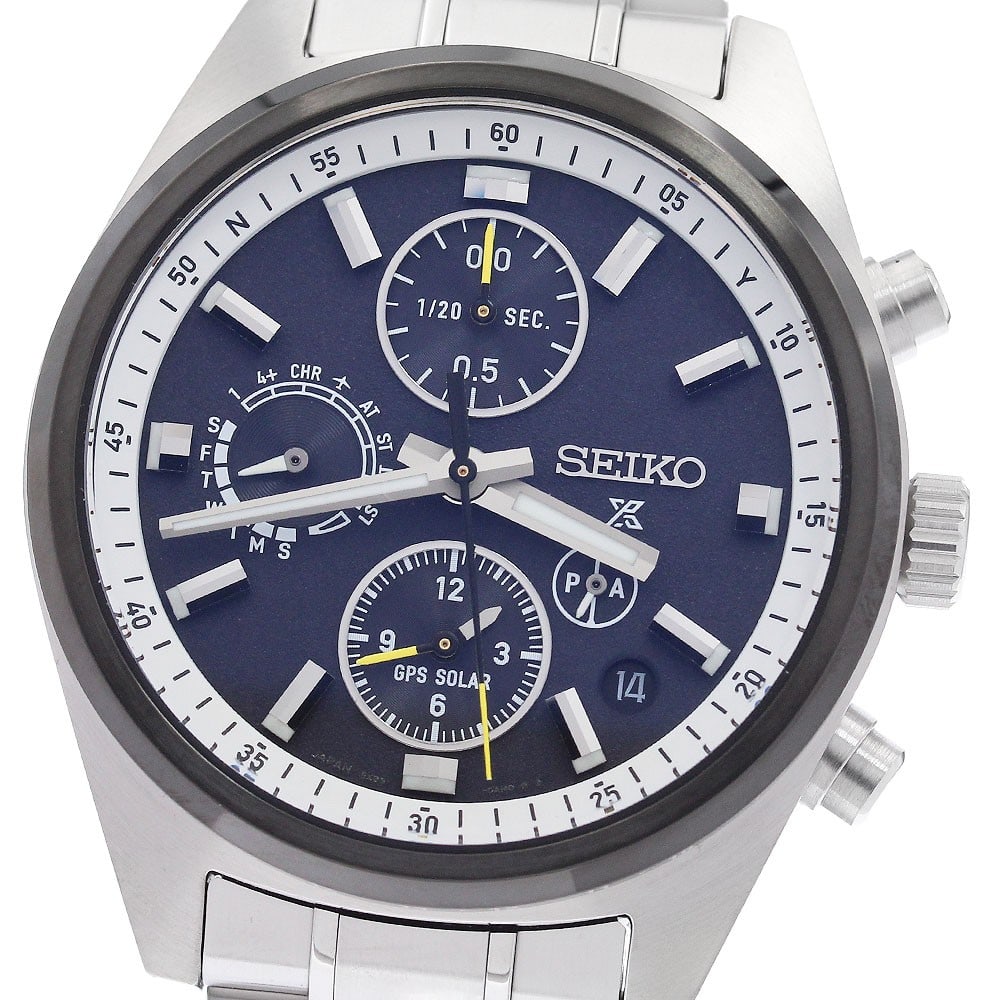 Seiko Prospex SBED011 5X83-0AH0-1 GPS Solar Mens Watch: Seiko Prospex SBED011 5X83-0AH0-1 GPS Solar Mens Watch Pre-owned Seiko Prospex men's wristwatch with solar radio-controlled movement and a black dial. This Japan-made watch features a stainless steel 
