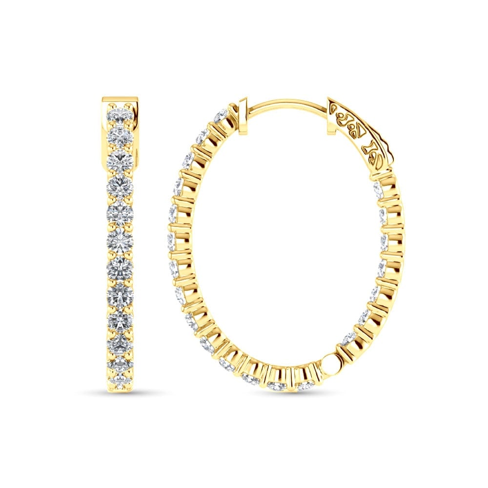 14K Yellow Gold Lab Grown Diamond 1 Ct.Tw. Hoop Earrings: 14K Yellow Gold Lab Grown Diamond 1 Ct.Tw. Hoop Earrings Timeless 14K yellow gold hoops with 1 Ct.Tw. lab-grown diamonds, radiating understated elegance. 14k Yellow Gold Stone Color: D-f Stone Clarity