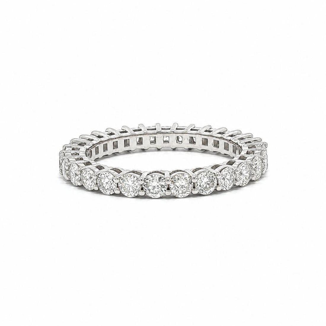 Unbranded 14k White Gold Reversible Eternity Band Ring 1.5ctw Diamonds Size 6 (1 of 10)