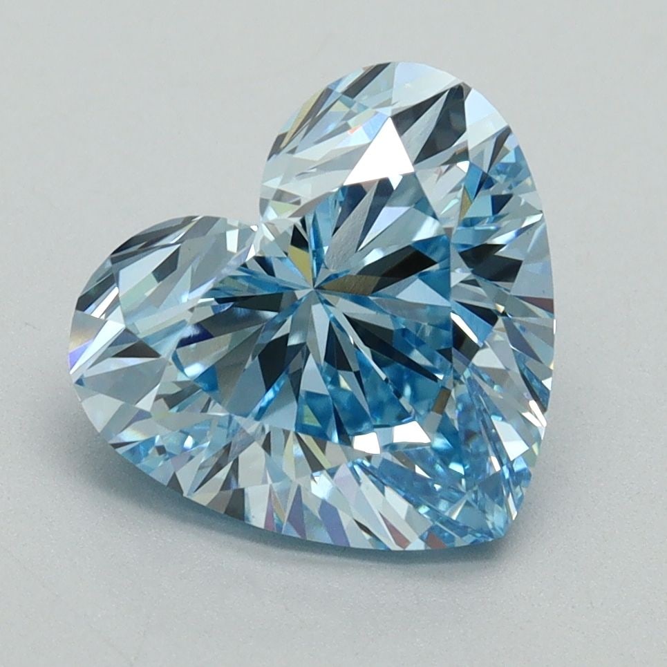Loose Diamond - HEART 3.09ct Fancy Vivid Blue VVS2: Loose Diamond - HEART 3.09ct Fancy Vivid Blue VVS2 Source: This is a real non-mined Diamond that has been grown in a lab Shape: HEART Carats: 3.09 Color: Fancy Vivid Blue Certification: IGI Video: