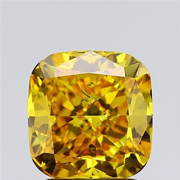 Loose Diamond - CUSHION BRILLIANT 2.24ct Fancy Vivid Yellow SI1: Loose Diamond - CUSHION BRILLIANT 2.24ct Fancy Vivid Yellow SI1 Source: This is a real non-mined Diamond that has been grown in a lab Shape: CUSHION BRILLIANT Carats: 2.24 Color: Fancy Vivid Yellow Ce