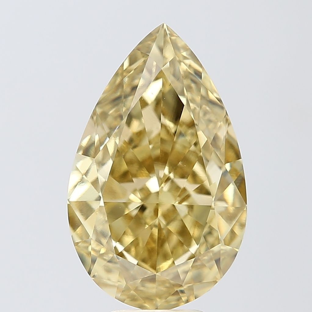 Loose Diamond - PEAR 8.24ct Fancy Intense Yellow VVS2: Loose Diamond - PEAR 8.24ct Fancy Intense Yellow VVS2 Source: This is a real non-mined Diamond that has been grown in a lab Shape: PEAR Carats: 8.24 Color: Fancy Intense Yellow Certification: IGI Vide