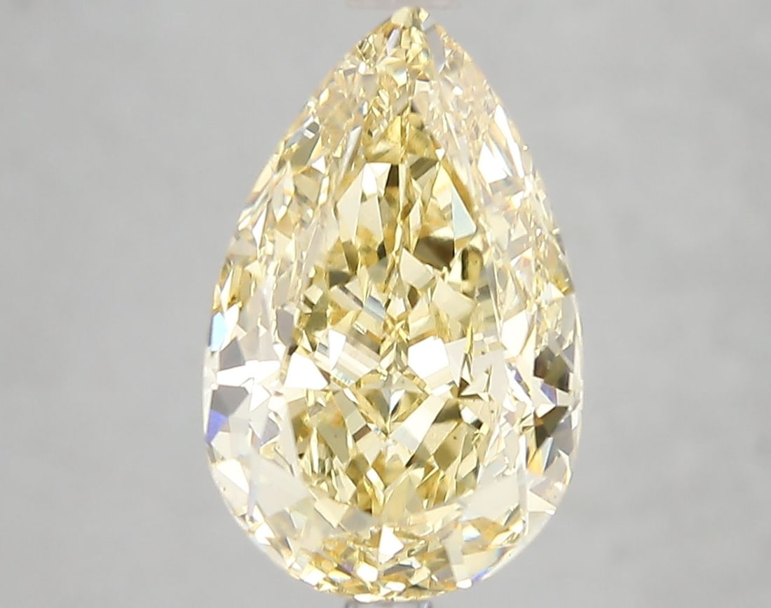 Loose Diamond - PEAR 5.01ct Fancy Intense Yellow VS2: Loose Diamond - PEAR 5.01ct Fancy Intense Yellow VS2 Source: This is a real non-mined Diamond that has been grown in a lab Shape: PEAR Carats: 5.01 Color: Fancy Intense Yellow Certification: IGI Video