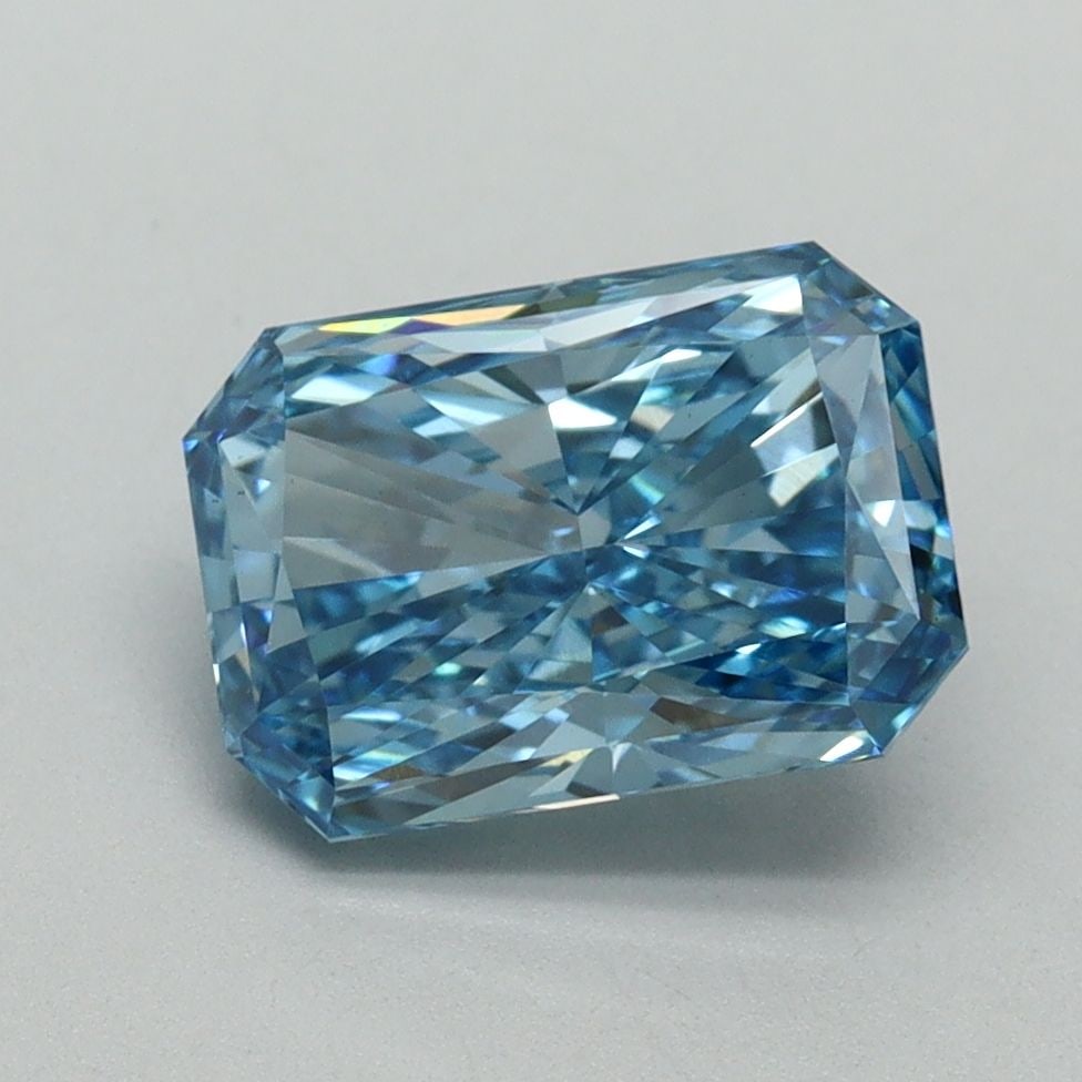 Loose Diamond - RADIANT 2.1ct Fancy Vivid Blue VS2: Loose Diamond - RADIANT 2.1ct Fancy Vivid Blue VS2 Source: This is a real non-mined Diamond that has been grown in a lab Shape: RADIANT Carats: 2.1 Color: Fancy Vivid Blue Certification: IGI Video: