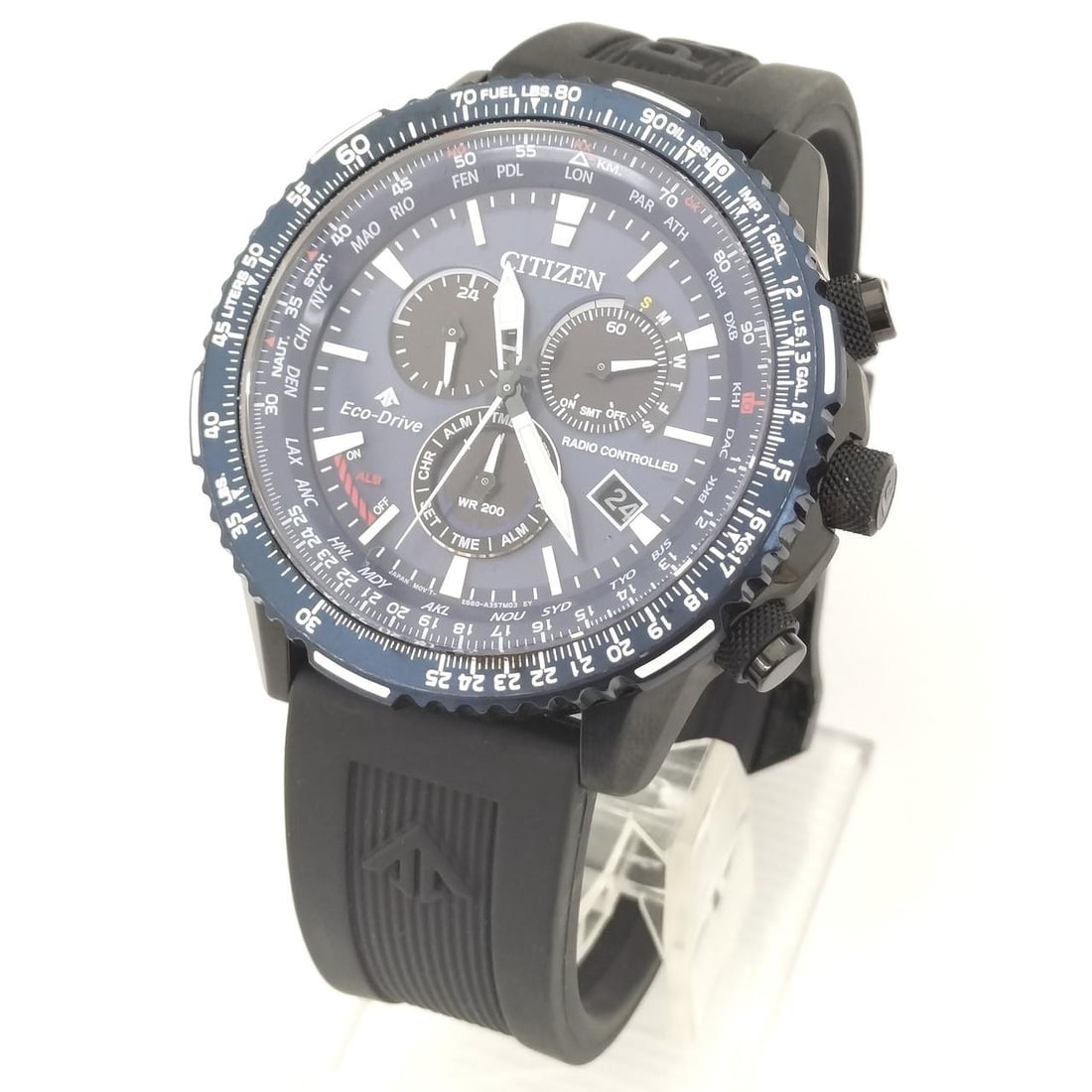 Citizen CB5006-02L Promaster Sky mens wristwatch Eco-Drive: Citizen CB5006-02L Promaster Sky mens wristwatch Eco-Drive Men's CITIZEN Promaster Sky Series Eco-Drive wristwatch, model CB5006-02L. This pre-owned timepiece is made in Japan and features a stainless