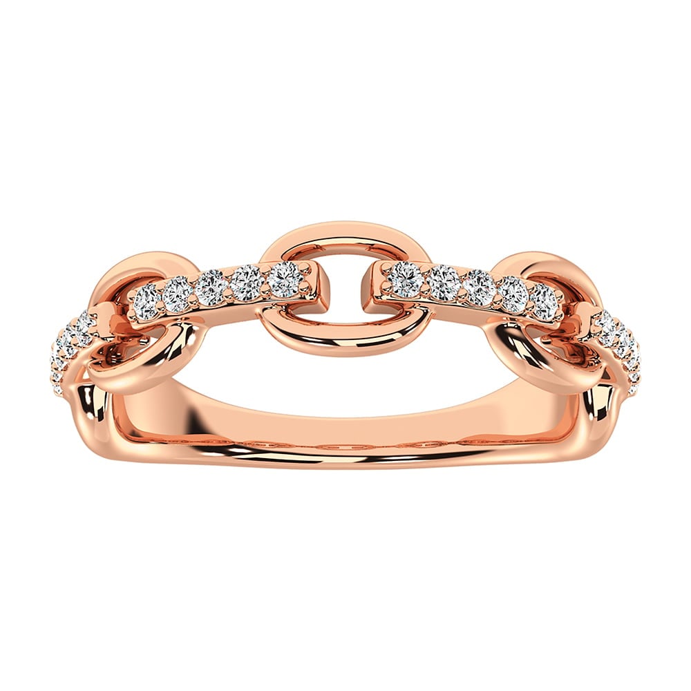 10K Rose Gold 1/5 Ct.Tw. Diamond Fashion Ring: 10K Rose Gold 1/5 Ct.Tw. Diamond Fashion Ring 10k Rose Gold Stone Color: G-h Stone Clarity: I1 Each ring is presented in standard size 6.5. Complimentary resizing is available between sizes 510 (in 1/