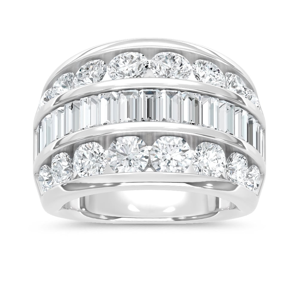 14K White Gold Lab Grown Diamond 4 Ct.Tw. Fashion Ring: 14K White Gold Lab Grown Diamond 4 Ct.Tw. Fashion Ring This luxurious fashion ring in 14K white gold showcases lab grown diamonds totaling 4 Ct.Tw. for timeless brilliance. 14k White Gold Stone Color: