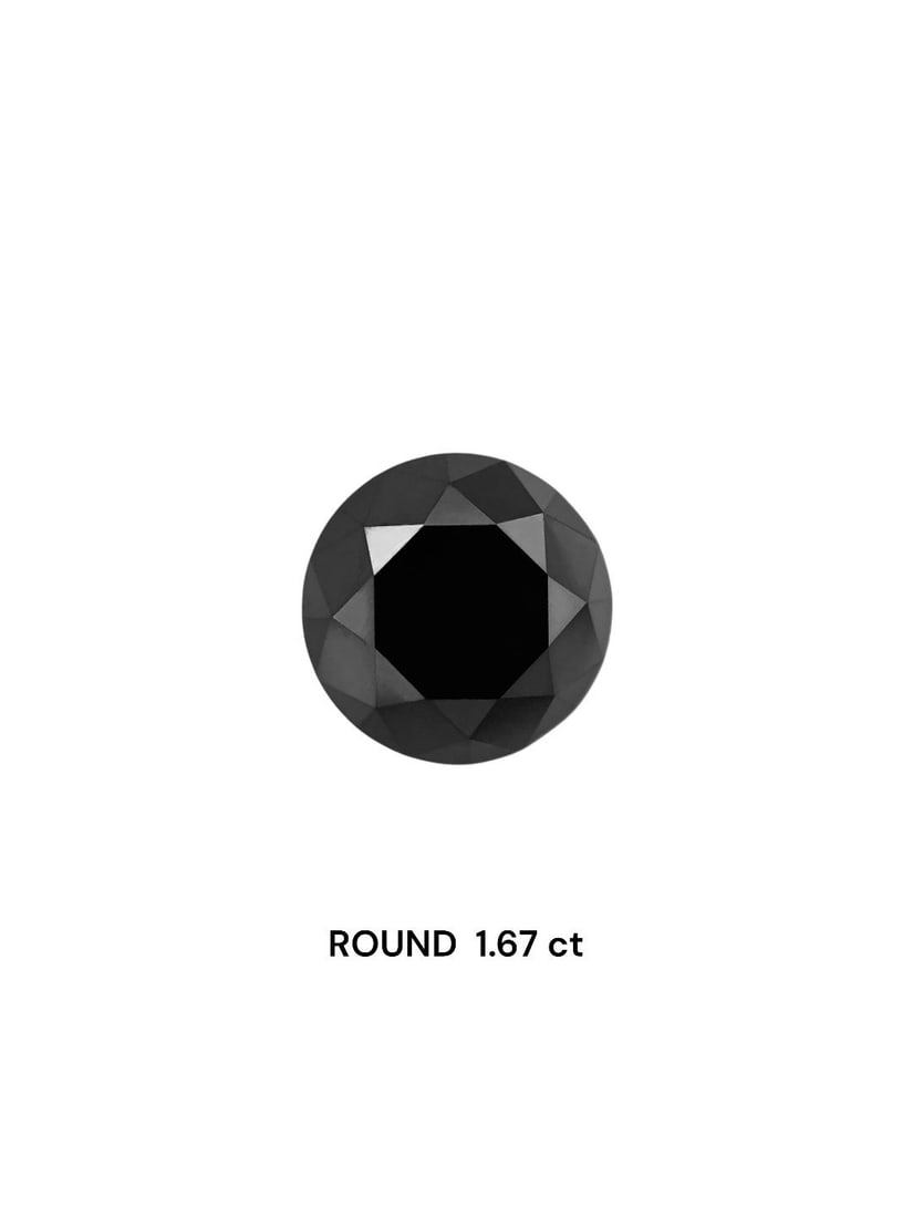 Loose Diamond - ROUND 1.67ct Black: Loose Diamond - ROUND 1.67ct Black Source: Natural Shape: ROUND Carats: 1.67 Color: Black Certification: IGI Video: