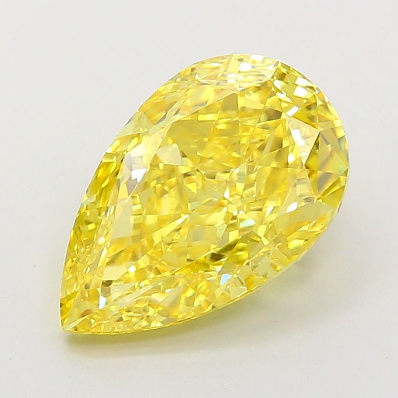 Loose Diamond - PEAR 5.03ct Fancy Vivid Yellow VVS2: Loose Diamond - PEAR 5.03ct Fancy Vivid Yellow VVS2 Source: This is a real non-mined Diamond that has been grown in a lab Shape: PEAR Carats: 5.03 Color: Fancy Vivid Yellow Certification: IGI Video: