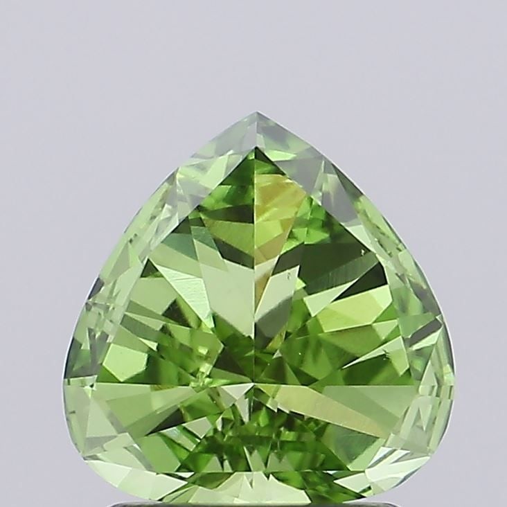 Loose Diamond - PEAR 0.96ct Fancy Vivid Green VS1: Loose Diamond - PEAR 0.96ct Fancy Vivid Green VS1 Source: This is a real non-mined Diamond that has been grown in a lab Shape: PEAR Carats: 0.96 Color: Fancy Vivid Green Certification: IGI Video: