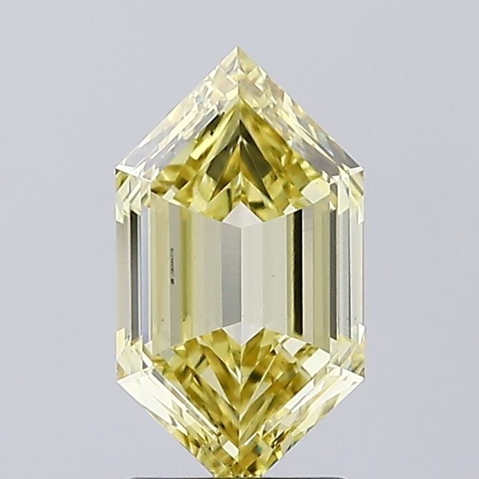 Loose Diamond - HEXAGONAL 2.03ct Fancy Yellow VS1: Loose Diamond - HEXAGONAL 2.03ct Fancy Yellow VS1 Source: This is a real non-mined Diamond that has been grown in a lab Shape: HEXAGONAL Carats: 2.03 Color: Fancy Yellow Certification: IGI Video: