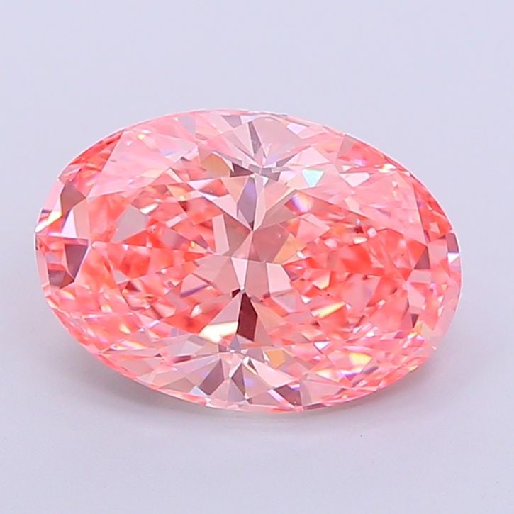 Loose Diamond - OVAL 3.58ct Fancy Vivid Pink VS1: Loose Diamond - OVAL 3.58ct Fancy Vivid Pink VS1 Source: This is a real non-mined Diamond that has been grown in a lab Shape: OVAL Carats: 3.58 Color: Fancy Vivid Pink Certification: IGI Video: