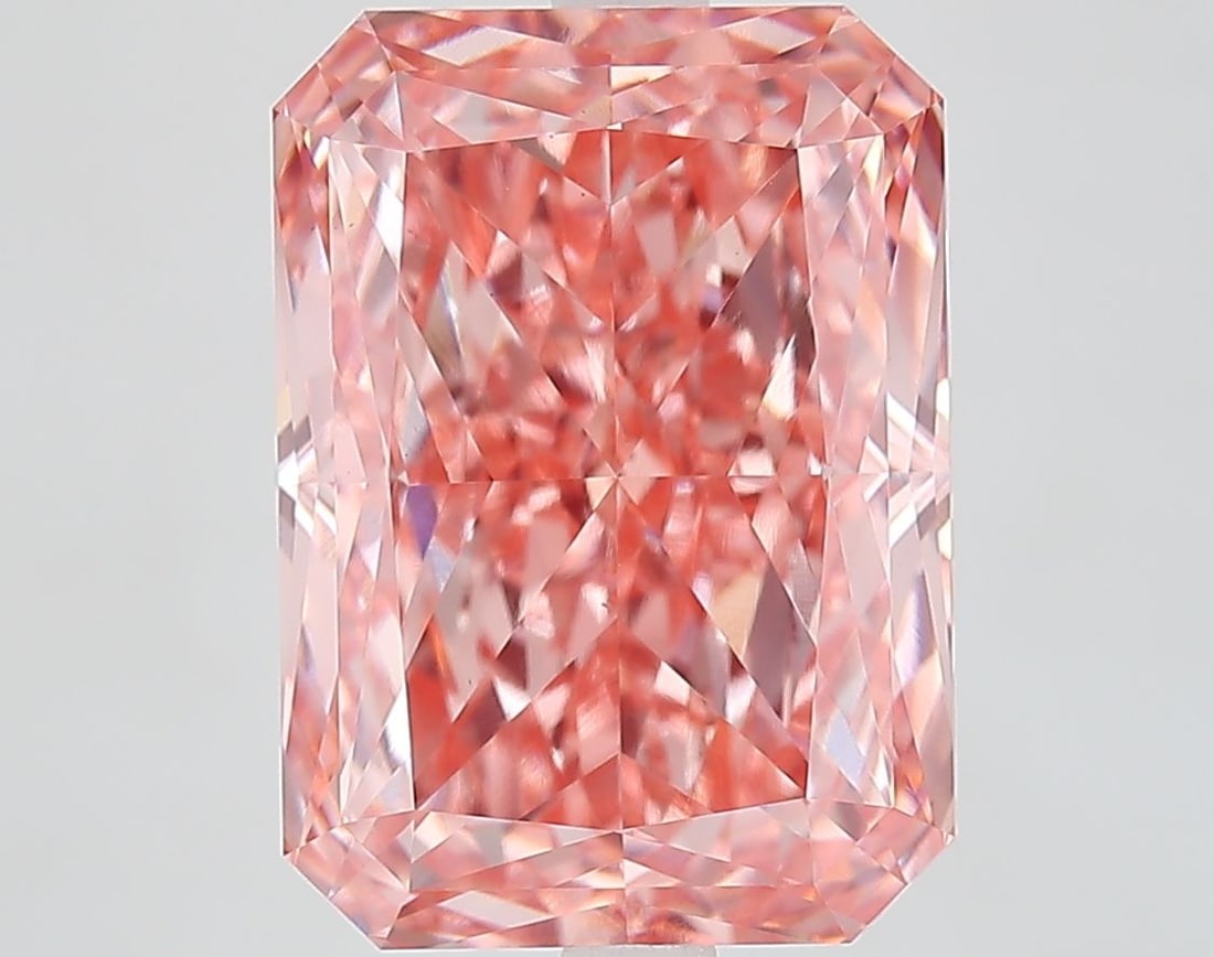 Loose Diamond - RADIANT 7.08ct Fancy Vivid Pink VVS2: Loose Diamond - RADIANT 7.08ct Fancy Vivid Pink VVS2 Source: This is a real non-mined Diamond that has been grown in a lab Shape: RADIANT Carats: 7.08 Color: Fancy Vivid Pink Certification: IGI Video: