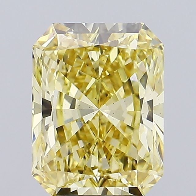 Loose Diamond - RADIANT 3.01ct Fancy Intense Yellow VS2: Loose Diamond - RADIANT 3.01ct Fancy Intense Yellow VS2 Source: This is a real non-mined Diamond that has been grown in a lab Shape: RADIANT Carats: 3.01 Color: Fancy Intense Yellow Certification: IGI