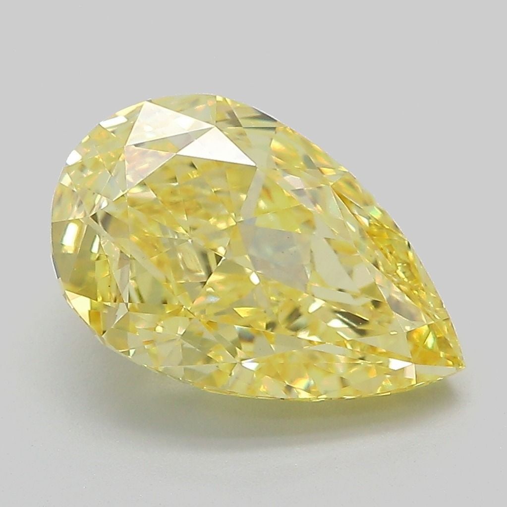 Loose Diamond - PEAR 4.02ct Fancy Vivid Yellow VS1: Loose Diamond - PEAR 4.02ct Fancy Vivid Yellow VS1 Source: This is a real non-mined Diamond that has been grown in a lab Shape: PEAR Carats: 4.02 Color: Fancy Vivid Yellow Certification: IGI Video: