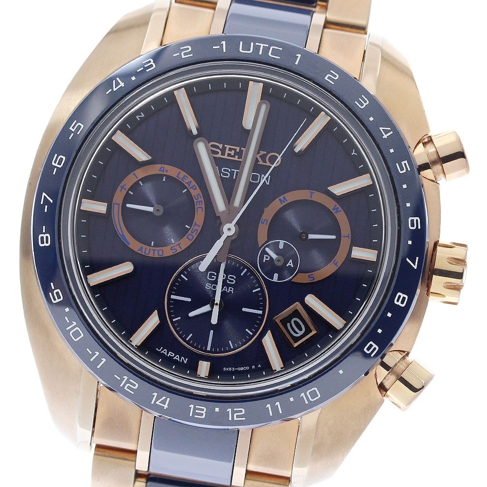 SEIKO Astron 5X53-0BF0 SBXC088 mens GPS solar wristwatch Japan: SEIKO Astron 5X53-0BF0 SBXC088 mens GPS solar wristwatch Japan Pre-owned Seiko Astron men's wristwatch with solar radio-controlled movement and multifunction day-date display. This Japan-made model fe