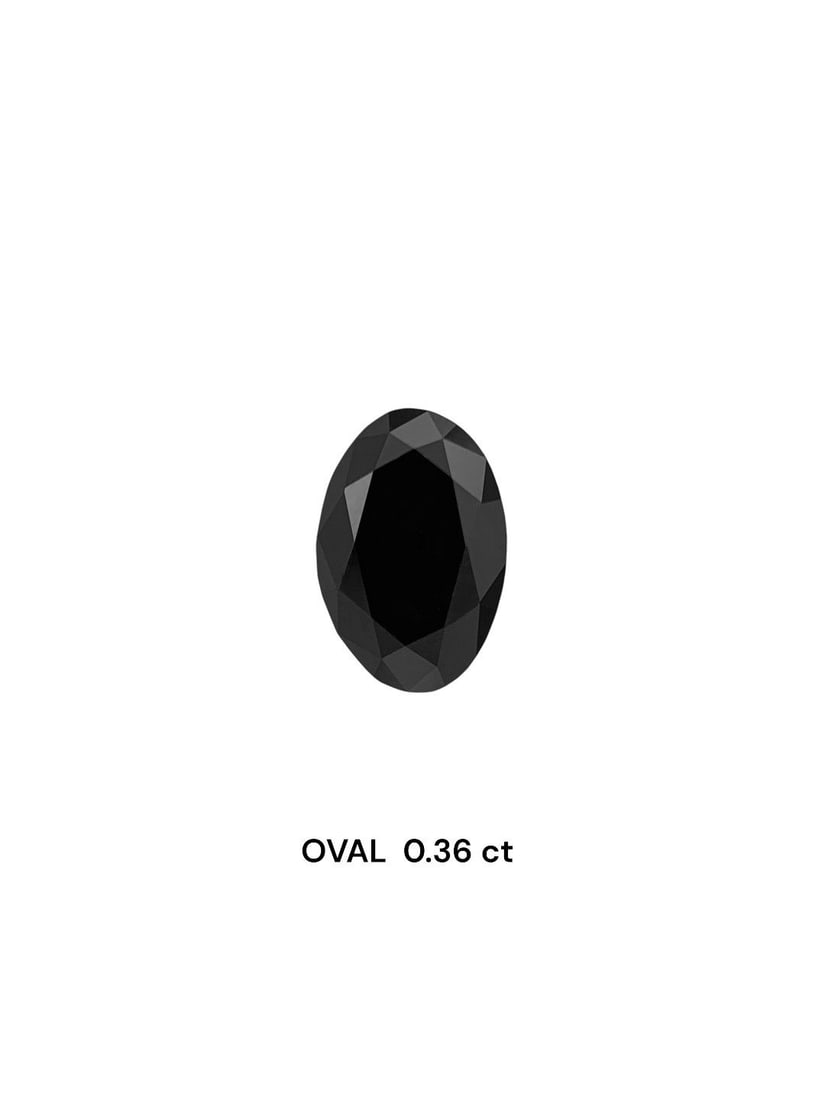 Loose Diamond - OVAL 0.36ct Fancy Black VVS2: Loose Diamond - OVAL 0.36ct Fancy Black VVS2 Source: Natural Shape: OVAL Carats: 0.36 Color: Fancy Black Certification: NONE Video: