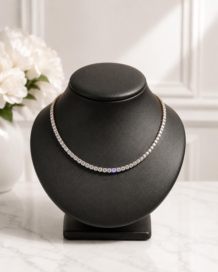 Unbranded 18k Yellow Gold Tennis Necklace 22.70ctw VS Round Diamonds 17 in: Unbranded 18k Yellow Gold Tennis Necklace 22.70ctw VS Round Diamonds 17 in Classic straight line tennis necklace crafted in solid 18k yellow gold and set with natural round brilliant cut diamonds. Thi