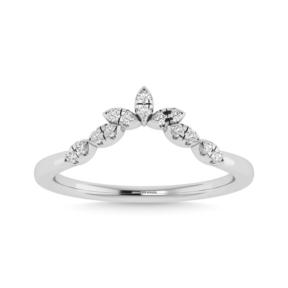 Diamond 1/10 Ct.Tw. Anniversary Band in 14K White Gold: Diamond 1/10 Ct.Tw. Anniversary Band in 14K White Gold 14k White Gold Stone Color: G-h Stone Clarity: I1 Each ring is presented in standard size 6.5. Complimentary resizing is available between sizes 