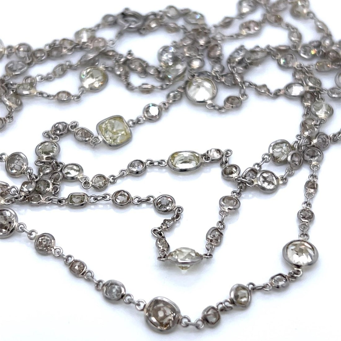 Platinum Diamond by the Yard Necklace 39.00 Ct 48 Inches (1 of 4)