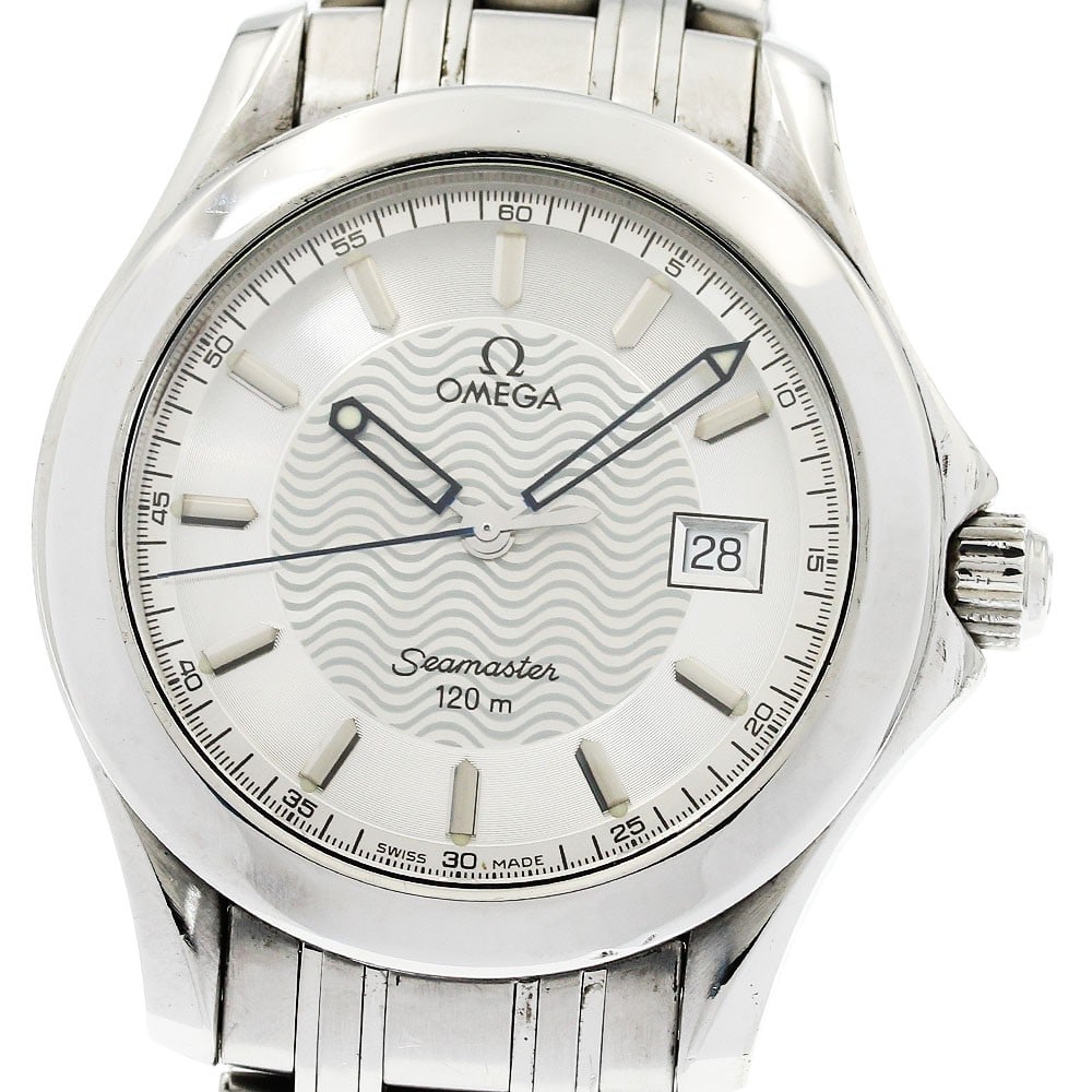 Omega Seamaster 120 Quartz Date Stainless Steel Men's Watch 2511.31: Omega Seamaster 120 Quartz Date Stainless Steel Men's Watch 2511.31 This OMEGA Seamaster 120 Date Quartz men's wristwatch features a stainless steel case and bracelet with a silver dial. The watch is