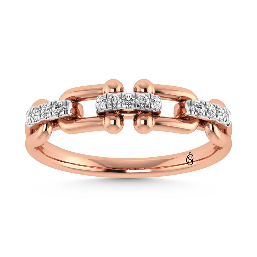 14K Rose Gold Diamond 1/10 Ct.Tw. Fashion Ring (1 of 4)