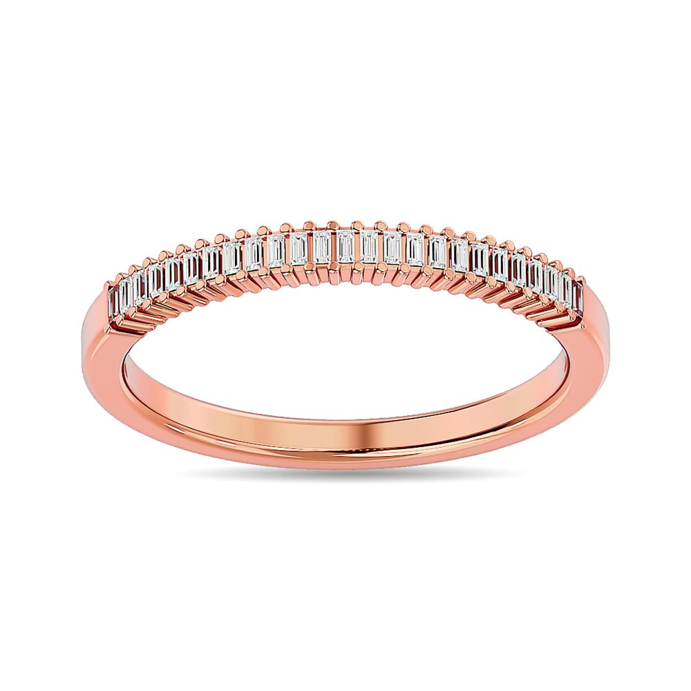 Diamond Anniversary Band 1/6 Ct.tw in 14K Rose Gold: Diamond Anniversary Band 1/6 Ct.tw in 14K Rose Gold 14k Rose Gold Stone Color: Gh Stone Clarity: I1 Each ring is presented in standard size 6.5. Complimentary resizing is available between sizes 510 (