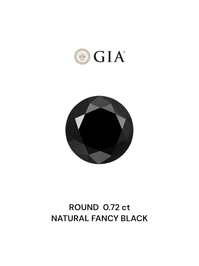 Loose Diamond - ROUND 0.72ct Fancy Black VVS2: Loose Diamond - ROUND 0.72ct Fancy Black VVS2 Source: Natural Shape: ROUND Carats: 0.72 Color: Fancy Black Certification: GIA Video: