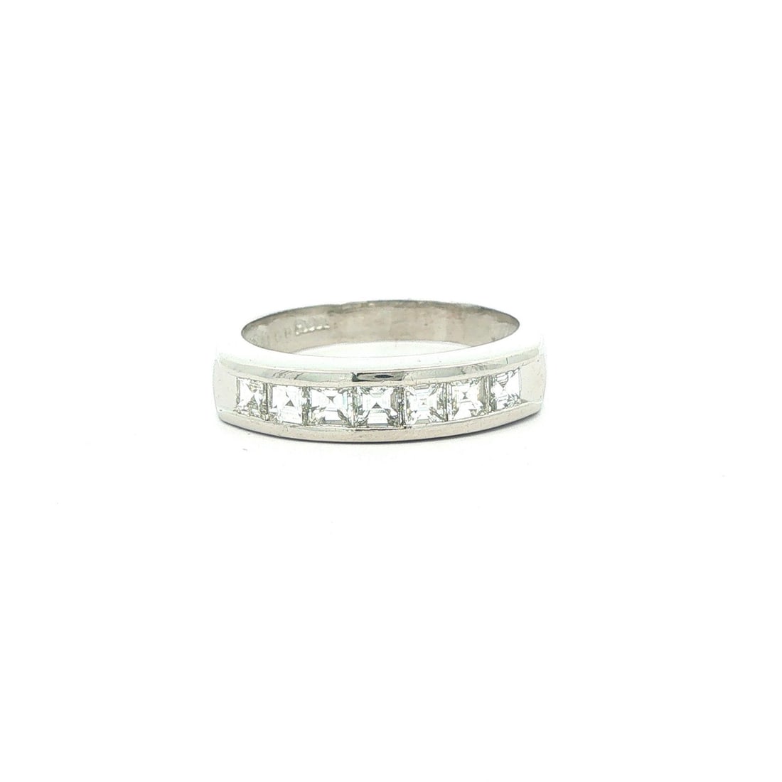 Platinum PT900 Diamond Channel Band Ring 1.0ct 7.5 Size (1 of 18)